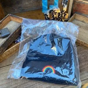 ✨ AVIATOR NATION RAINBOW BLACK OR NAVY BEANIE UNISEX O/S NWT logo-pom-rib-beanie-black-  main image 3